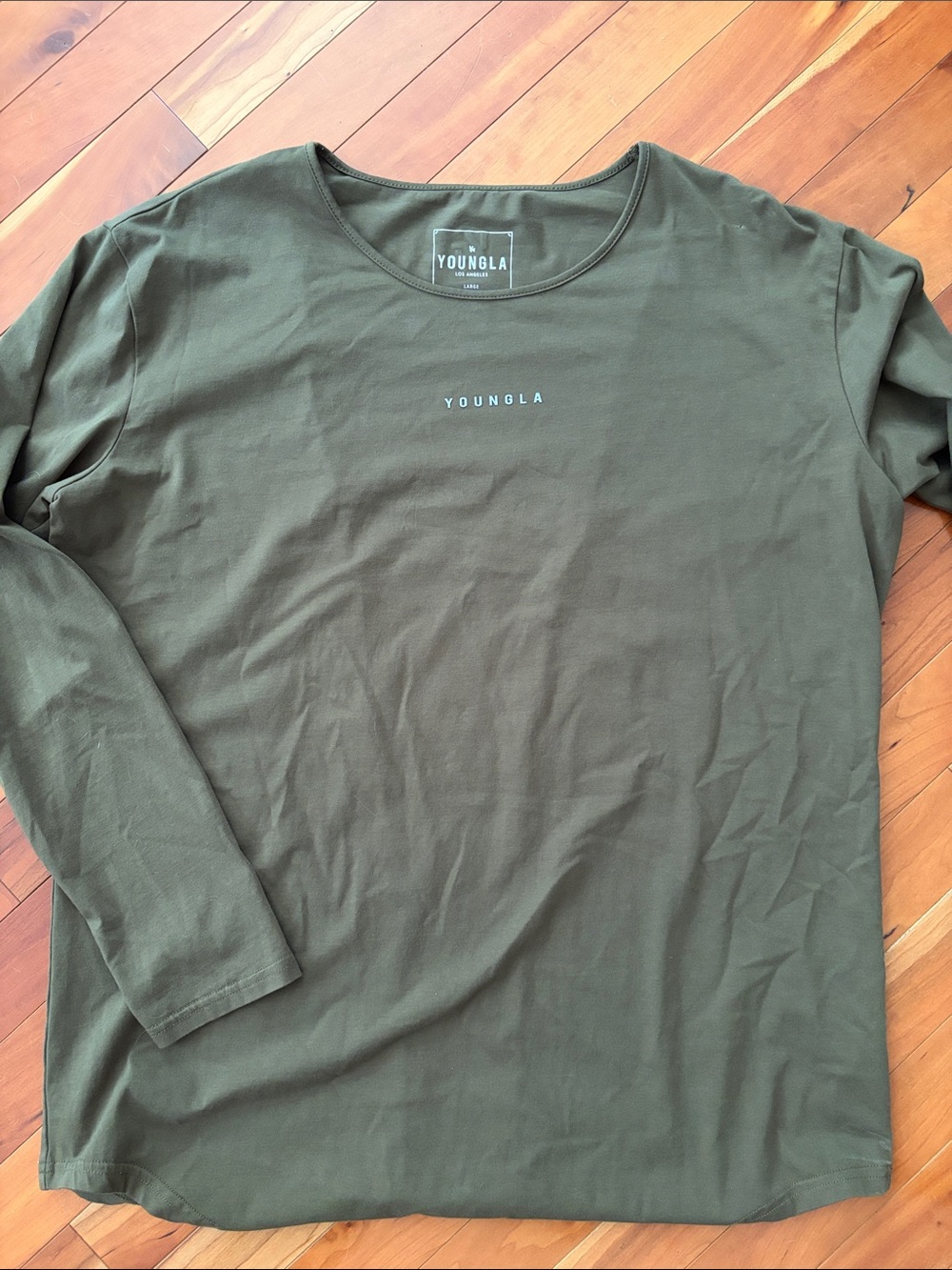 YoungLA Olive Long Sleeve Crew Tee Large